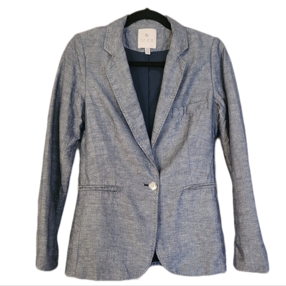 Lila Rose Linen blend Blazer Size XS Blue